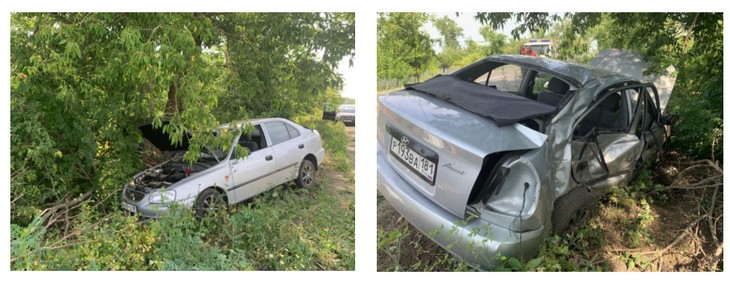 Авария Красносулинкий район машина разбита врезалась в дерево