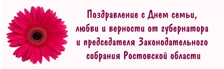 поздравление с днем семьи любви и врности от губернатора ростовской области