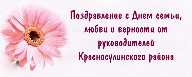 Поздравление с Днем семьи, любви и верности от руководителей Красносулинского района